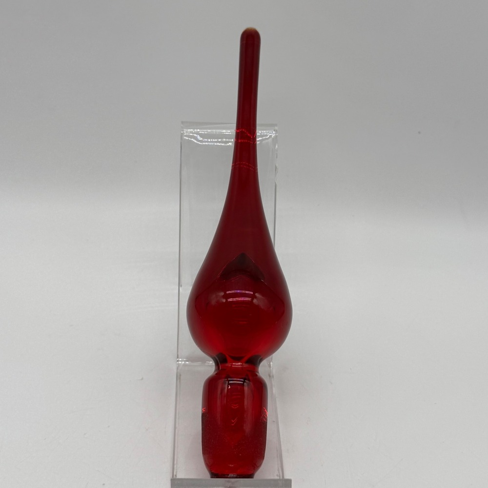 Vintage Viking Glass Ruby Red Teardrop Decanter Stopper Replacement Epic 8"